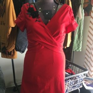 stop staring red pinup dress